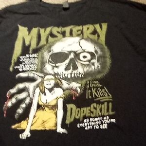 Men's XL Mystery Dopeskill Skull Black Long Sleeve Shirt